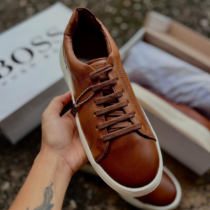 Tênis Casual Masculino Boss Marrom com Solado Off-White