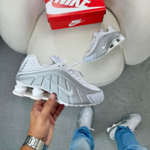 Tênis Nike Shox TL Branco e Prata