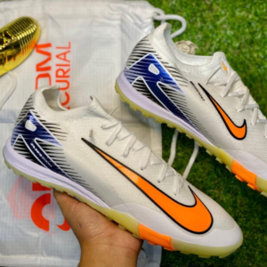 Chuteira Nike Air Zoom Mercurial Society Branco e Laranja