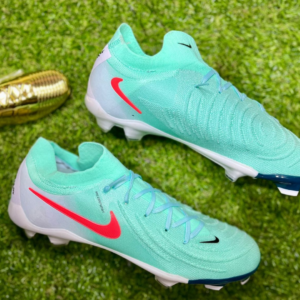Chuteira Nike Mercurial Verde Água e Rosa Neon