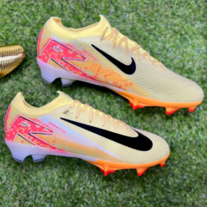 Chuteira Nike Air Zoom Mercurial Amarelo Claro e Laranja