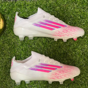Chuteira Adidas F50 Branco e Rosa Neon